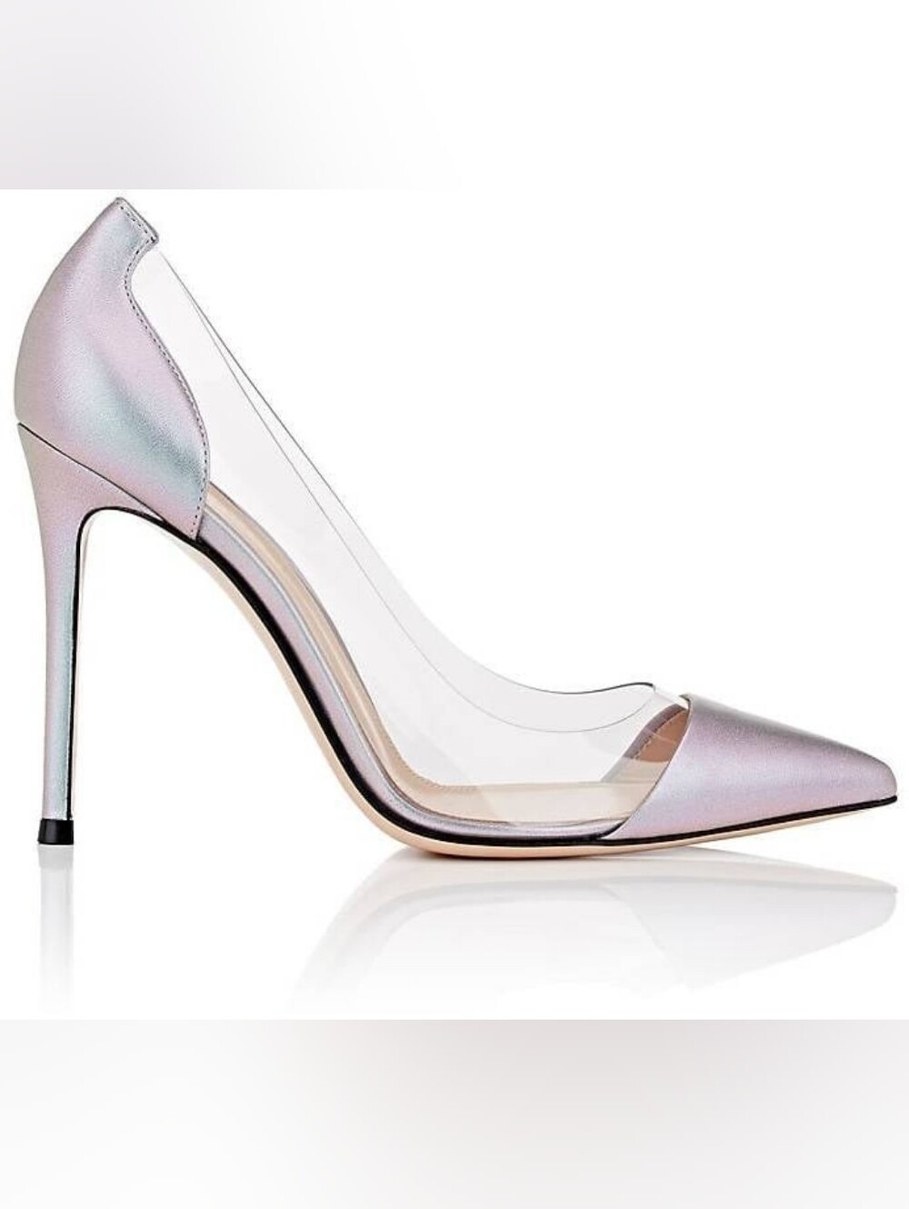 Gianvito Rossi Plexi 105mm Leather and PVC Heels 36.5